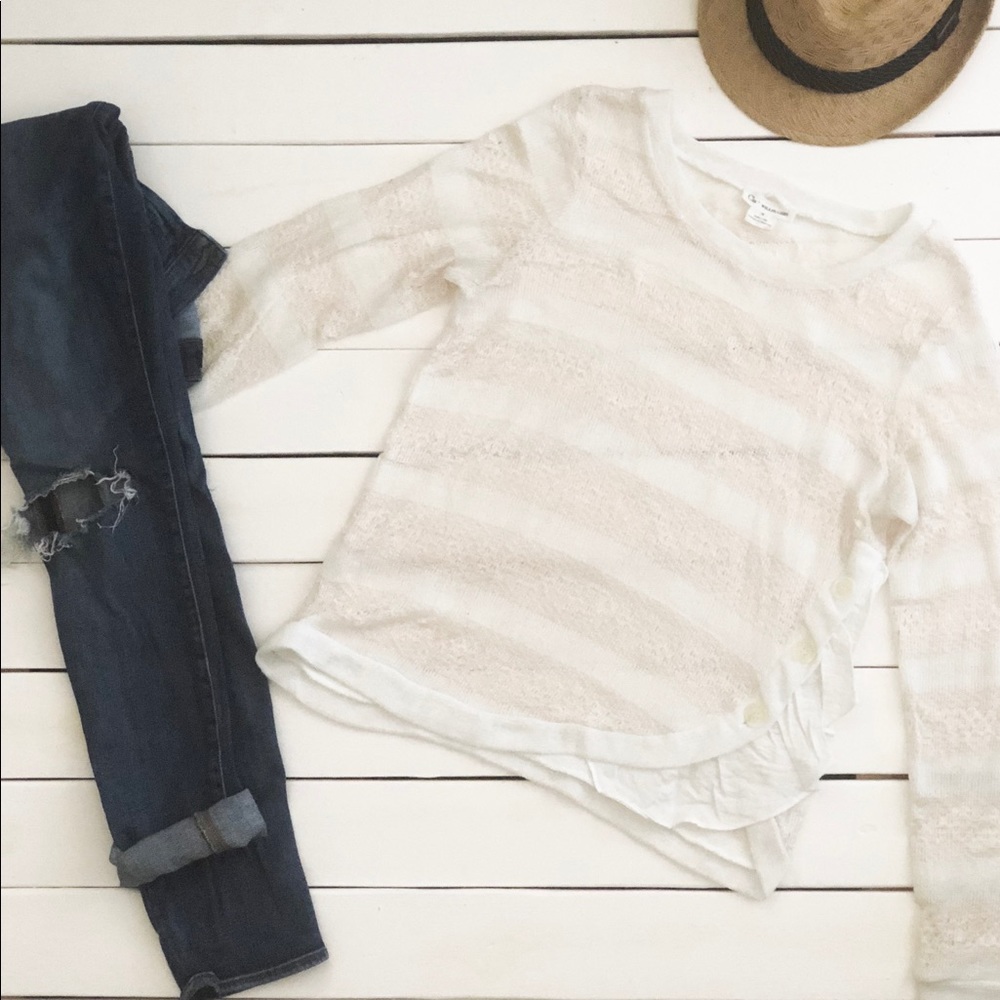 Anthropologie | Clu + Willoughby | White Sweater